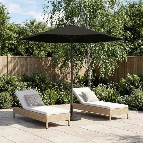 Garten-Sonnenschirm 230 x 230 cm Polyester Rechtwinklig Schwarz (1/5)