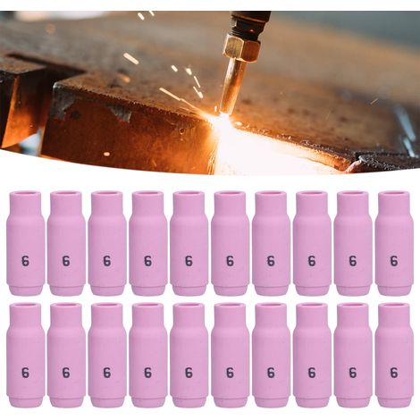 Packung mit 20 Keramik-Schutzhülsen für WIG-Schweißdüsen/Spitzen 10N48 6 (1/5)