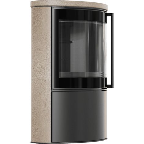 BJORN 150 7 kW freistehender Stahlofen, dekorative GOLD SATIN-Speicherkeramik Keramikabdeckung schwarzes Thermotec (1/5)