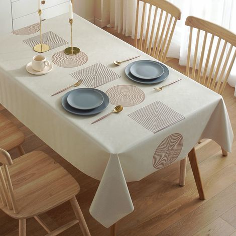Nappe Rectangulaire Plastique, Nappe Plastique Toile Cirée Rectangulaire Nappe Boheme pour Décoration de Table à Manger de Cuisine ( 180x140cm) (1/5)