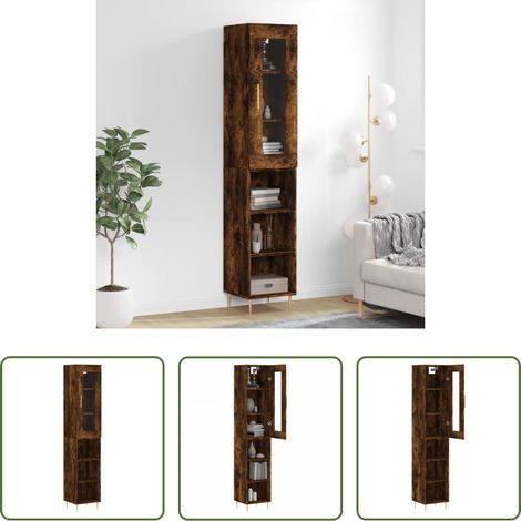 Hochregal - Highboard Räuchereiche 34,5x34x180 cm Holzwerkstoff (1/5)
