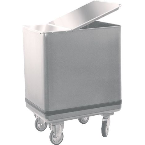 Trémie à farine avec couvercle en inox, 195 litres 465x750x785 mm - VIRTUS