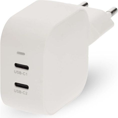 Wall charger 45 w gan pd30 quick charge feature 225 30 a number of outputs 2 2x usb c automatic voltage selection white