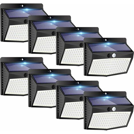 Lampe Solaire Extérieur【8 Packs/3 Modes】 Lampe Solaire avec Détecteur de Mouvement, 138 LED Lumière Solaire Extérieur étanche Sans Fil éclairage extérieur solaire pour Jardin Patio Garage (1/4)