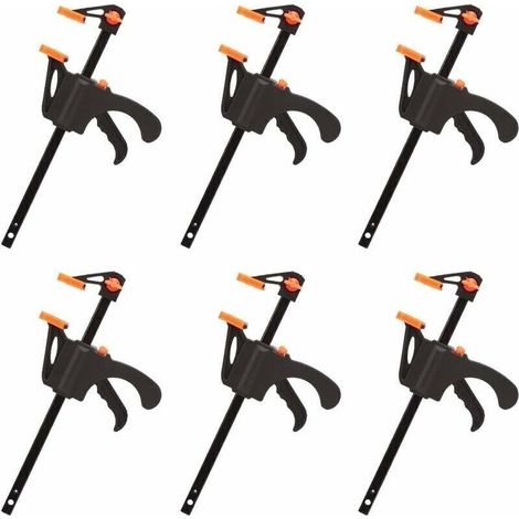 Déstockage Lot de 6 Serre-joints en Forme de F. Serre Joint avec Serrage Rapide et Facile. Outils à Main pour Menuiserie. Porte en Bois(4pouces) (1/5)