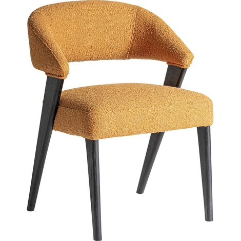 Chaise contemporaine moutarde finition marbrée en polyester - Moutarde finition marbrée (1/5)