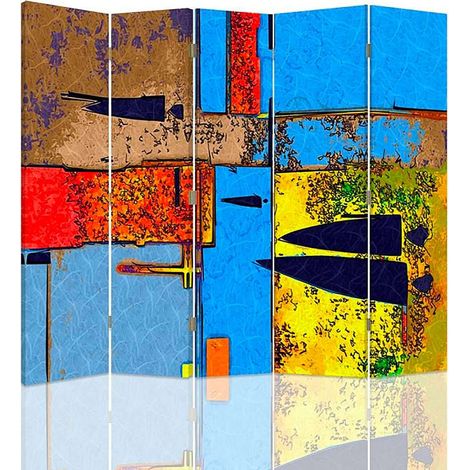 Paravent Paysage Pervers Coloré et Original pour Intérieur - 180 x 180 cm - 2 faces R° V° + rotation 360°