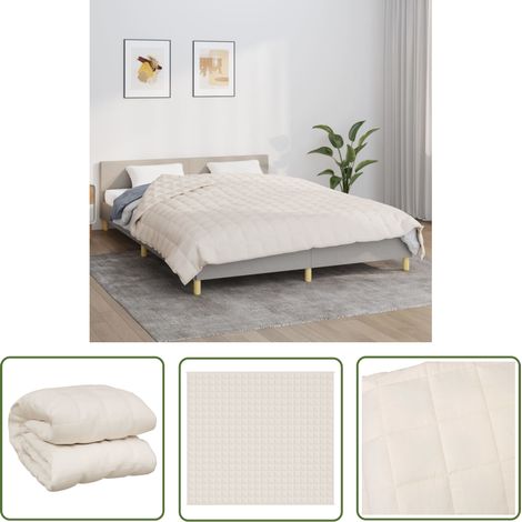 The Living Store Couverture lestée Crème clair 200x230 cm 13 kg Tissu - Couvre-lit Lestée - Couverture Pesante - Literie Relaxante - Sommeil Réparateur - Pression Profonde (1/5)