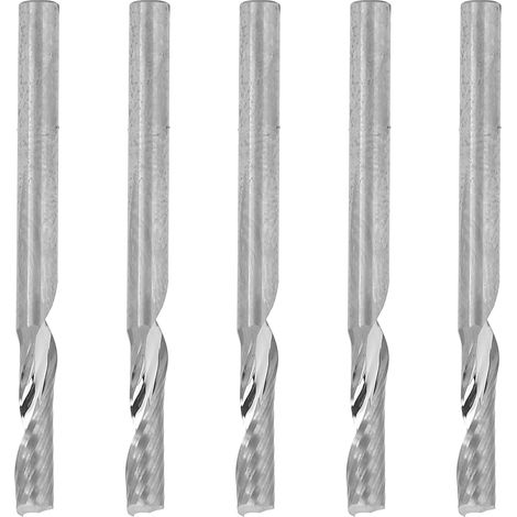 Lot de 5 fraises à spirale en acier tungstène pour le travail du bois, 3,175 x 12 mm (1/5)