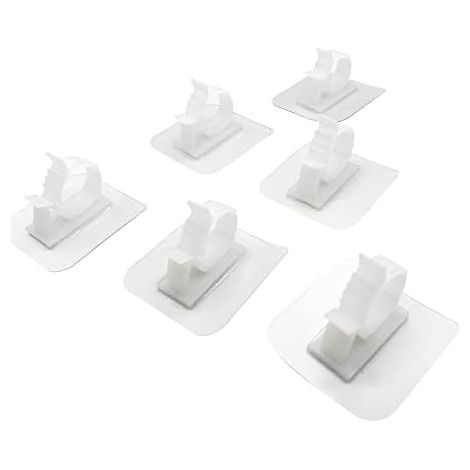 6 Pièces Tuyau Clips,Collier de Serrage Ajustable,pour la Fixation des Tuyaux d'eau,Tuyaux Gaz,Tuyauxes en Plastique(blanche) - (1/5)