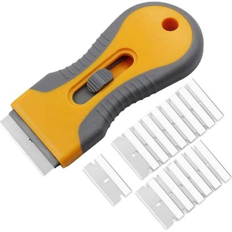 1pcs Grattoir plaque induction avec 15 Lames de rechange,Grattoir vitrocéramique,Grattoir plaque vitrocéramique,Lame grattoir,Scraper,Retractable,pour Nettoie,Vitres,Poêle,Autocollants (1/4)