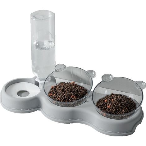 Filiyano – support – Gamelle pour chat grise avec support, lot x1 - Gamelle surélevée à 15° (1/4)