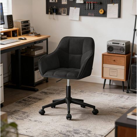 Silla de escritorio giratoria ajustable terciopelo OKMYHOME (1/5)