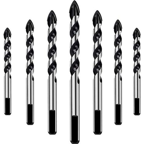 7 pieces foret set pour carrelage, verre, béton, pierre, brique, carreaux, ceramique et miroirs(3mm 4mm 5mm 6mm 8mm 10mm 12mm) (1/4)