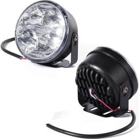 Kit de 2 feux diurnes LED ronds (DRL) à 4 diodes SMD