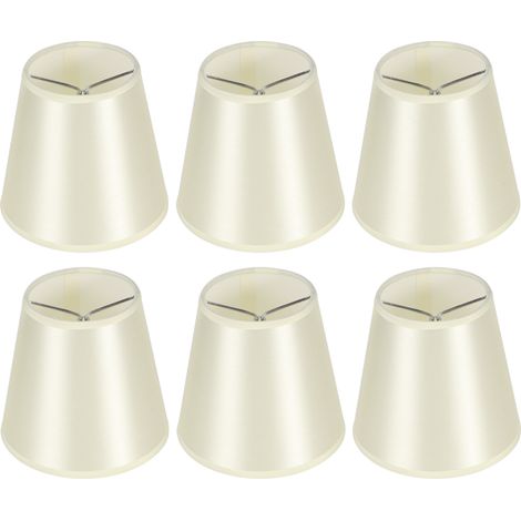 6 Abat-jours Élégants pour Lampes Murales et Appliques – Moderne, Fabrication Métal + Tissu, Conçu pour Ampoules E14, Beige, Accessoires Déco pour Chambre, Salon, Bureau (1/4)
