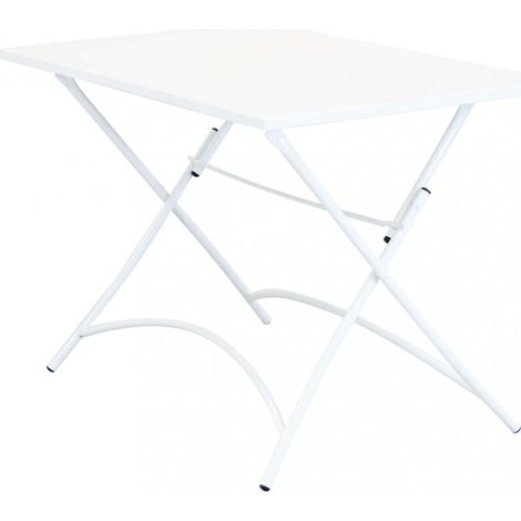 Tavolo Bristol 110x70x72 h cm in Acciaio Bianco