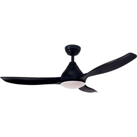 Ventilatore da soffitto Luma con luce CCT regolabile e comando Ø117 3 pale DC Nero