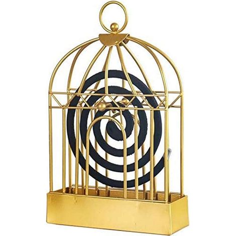 Porte-encens Anti Moustique, Brûleur d'encens Anti-Moustique en Fer Vintage, Porte-encens Anti-Moustique en Bois de Santal, Utilisé pour Le Patio Extérieur (Doré)-Fei Yu (1/5)