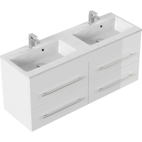 Badmöbel Ophit 140 SoftClose weiss hochglanz (1/5)