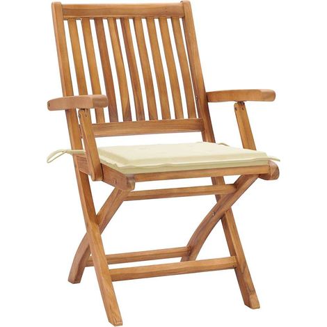 Maison Exclusive - Klappstühle mit Kissen, 4-teilig, Massivholz T (1/5)