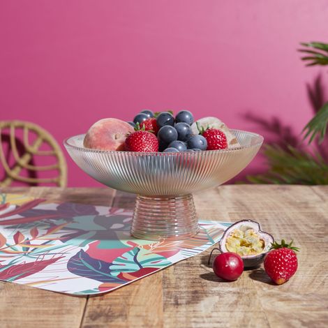 The Home Deco Factory – Corbeille à fruits en verre ambre 1.1l – Design élégant pour mise en valeur – Idéal pour cuisine ou salle à manger – Accessoire décoratif