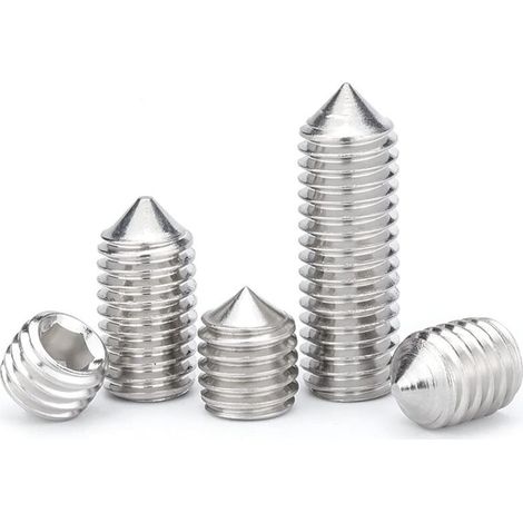 Ersandy – Vis sans tête coniques M6 – Acier inoxydable 304 – Longueur 20mm – Lot de 20 pièces – Installation rapide avec rainure hexagonale (1/3)