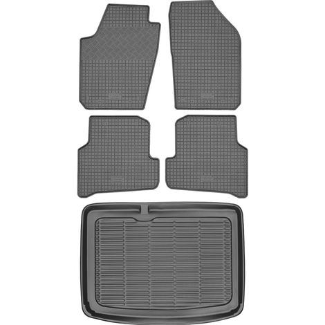 SET di tappetini in gomma per auto e tappetino per bagagliaio per Skoda Fabia III Hatchback del 2014 (1/5)