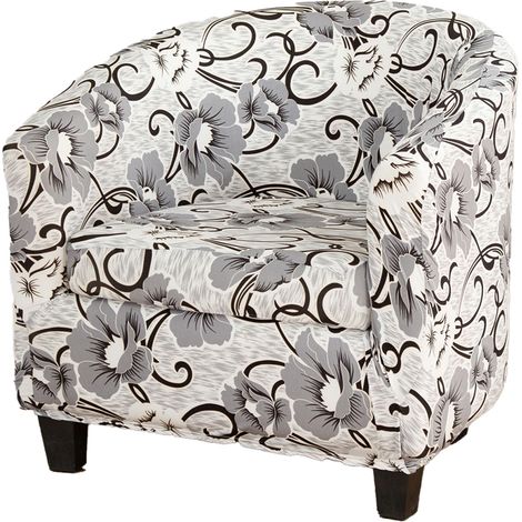 Housse de canapé demi-lune Ander Online Motif floral Housse intégrale avec coussin pour fauteuil club (1/4)