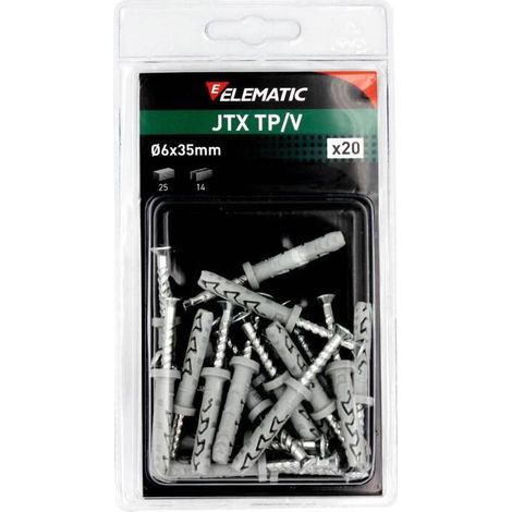 10 x ELEMATIC BLISTER TASSELLO JTX TP/V 6X35 C/VITE 20 PZ
