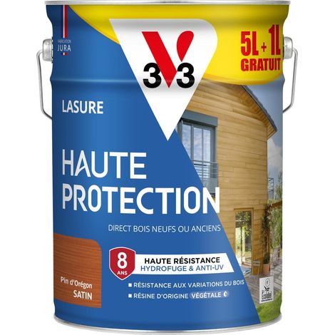 Lasure Haute Protection Biosourcée V33 pin d'or Satin - 5L + 20% (1/5)