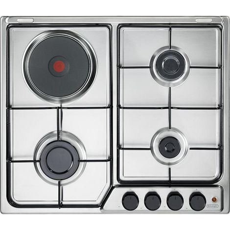 Delonghi – Plaque de cuisson gaz 4 feux inox 58 cm – Finition easy clean – Idéale pour cuisines modernes – Installation encastrable