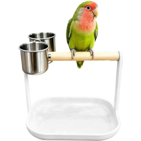 Perchoirs pour cage à oiseaux en bois avec plateau amovible (1/5)
