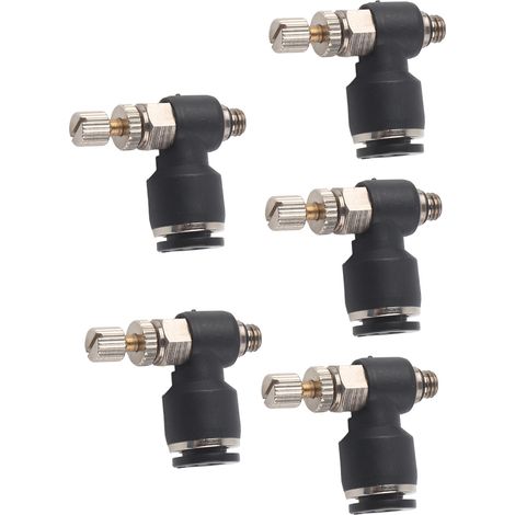 Vanne d'étranglement à angle droit type L, raccord rapide, coude pratique, vanne de régulation du débit d'air 6-M5 (1/5)