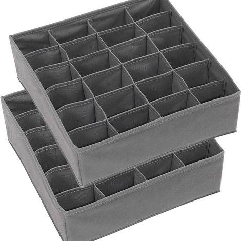 Set da 2 pezzi,Set per riporre la biancheria intima,Divisori per cassetti pieghevoli,Adatto per reggiseni (1/5)