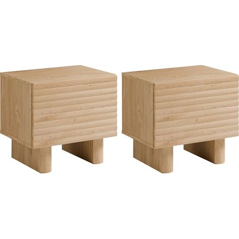 Lotto di 2 comodini 1 anta MDF  Naturale  - LUDIMA (1/5)