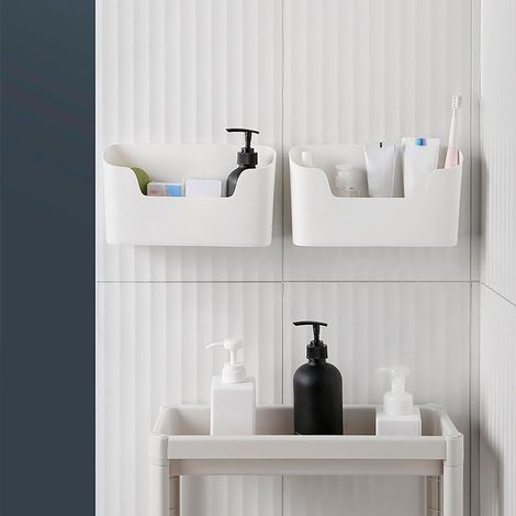Boîte de rangement murale multifonctionnelle sans perçage pour salle de bain (1/5)