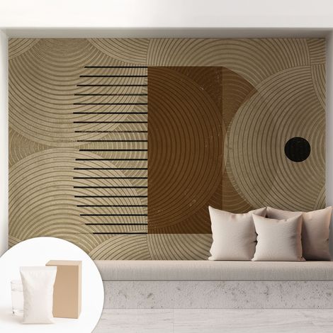 Tapete Vliestapete mit Kleber- abwaschbar - Raumgestaltung Schlafzimmer Wohnzimmer Tapete Geometrie der Harmonie 208x146 cm (1/5)