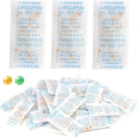 10g x 40pcs - Reusable Silica Gel Bag with Orange/Green Indicator, Moisture Absorber for Camera, Food, Cabinet, Shoes, 3D Filament (1/5)