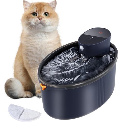 3L Fontaine a Eau Chat sans Fil,Silencieux Distributeur Eau Chat Automatique,Fontaine Eau Chat Detecteur de Mouvement,Fontaine à Chat avec Filtre,Attirer Les Animaux à Boire de l'eau
