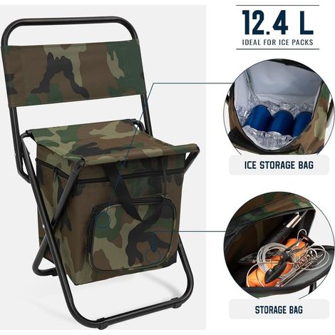 Sedia da pesca portatile 3 in 1, leggera e pieghevole, con schienale e borsa per il trasporto, ideale per il campeggio. (1/5)