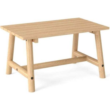 90 x 55 x 50 cm table basse de jardin rectangulaire en bois massif, pour patio, terrasse et salon (1/5)