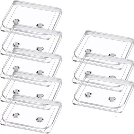 8 Pièces Clips de Rideau de Douche Autocollants, Protection Anti-éclaboussures Clips, Clips de Protection pour Douche sans pe (1/4)