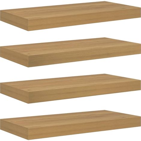 vidaXL Estante de pared con almacenamiento 4 pcs Marrón 50 x 23 x 4 cm (1/5)