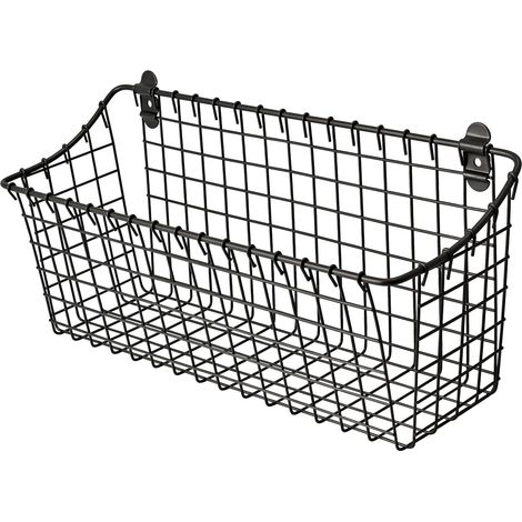 Étagère à épices murale en fer – Grande étagère murale de cuisine peinte en gris et organisateur d'assaisonnement pour pots, condiments et épices – 40 cm L × 14 cm P × 18,5 cm H Étagère de rangement (1/5)