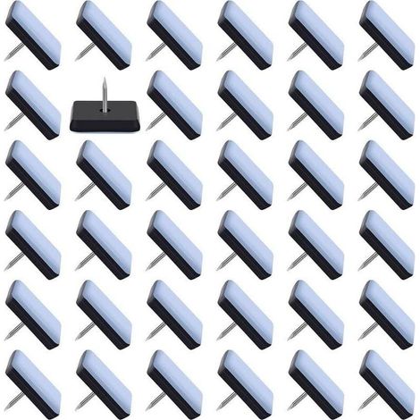 Set mit 50 Tflon-Möbelgleitern inklusive Nägeln, Stuhlgleiter, 25 x 25 mm (1/5)