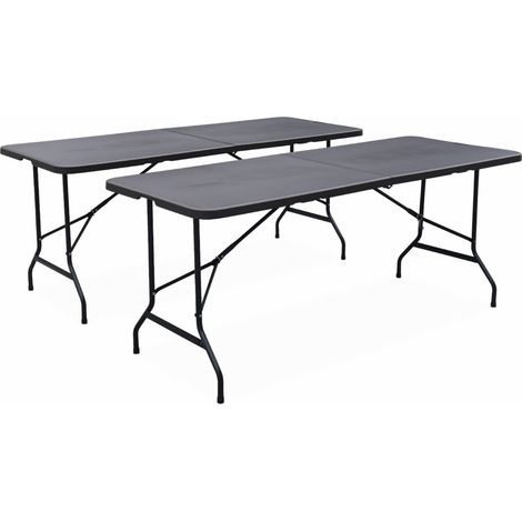 sweeek - 2er-Set klappbare Partytische aus Kunststoff 180 cm