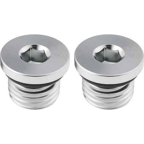 Set of 2 7/16"-20 UNF Zinc-Plated Steel Plugs with Rubber Seal for Low and High Pressure Applications (1/5)
