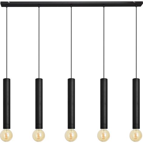Helam TUBA Plafonnier Barre Droite Noir 120cm