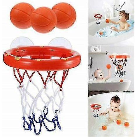 Ensemble de jeu aquatique pour bébé : mini panier de basket et 3 ballons.